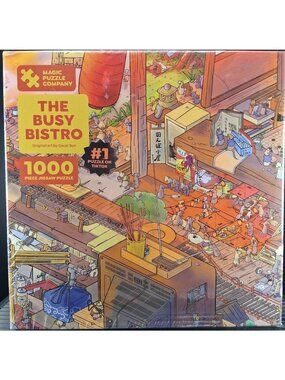The Busy Bistro 1000-Piece Magic Puzzle Handmade Illustration